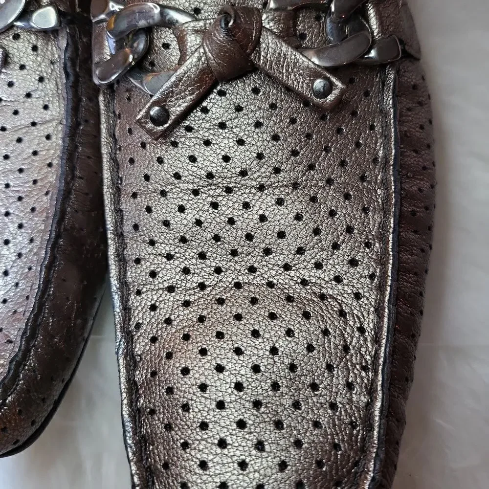 NWOT STUART WEITZMAN LINCOLN SABLE OLD NAPPA SZ.11 NARROW ,PEWTER SILVER